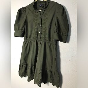 GAP Olive Green Casual Button Dress XL